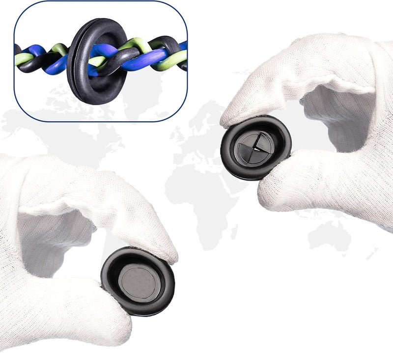 AAM ESSENTIALS Rubber Grommets for Wiring-205pcs Assorted Firewall Hole Plugs in 7 Sizes M25.4, M22.23, M19.05, M15.88, M12.07, M7.14, M9.53-Waterproof Rubber Grommet Kit Wire Grommet Perfect for Sealing Auto Panel - Image 2